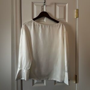 Elegant White Women's Silk Blouse
